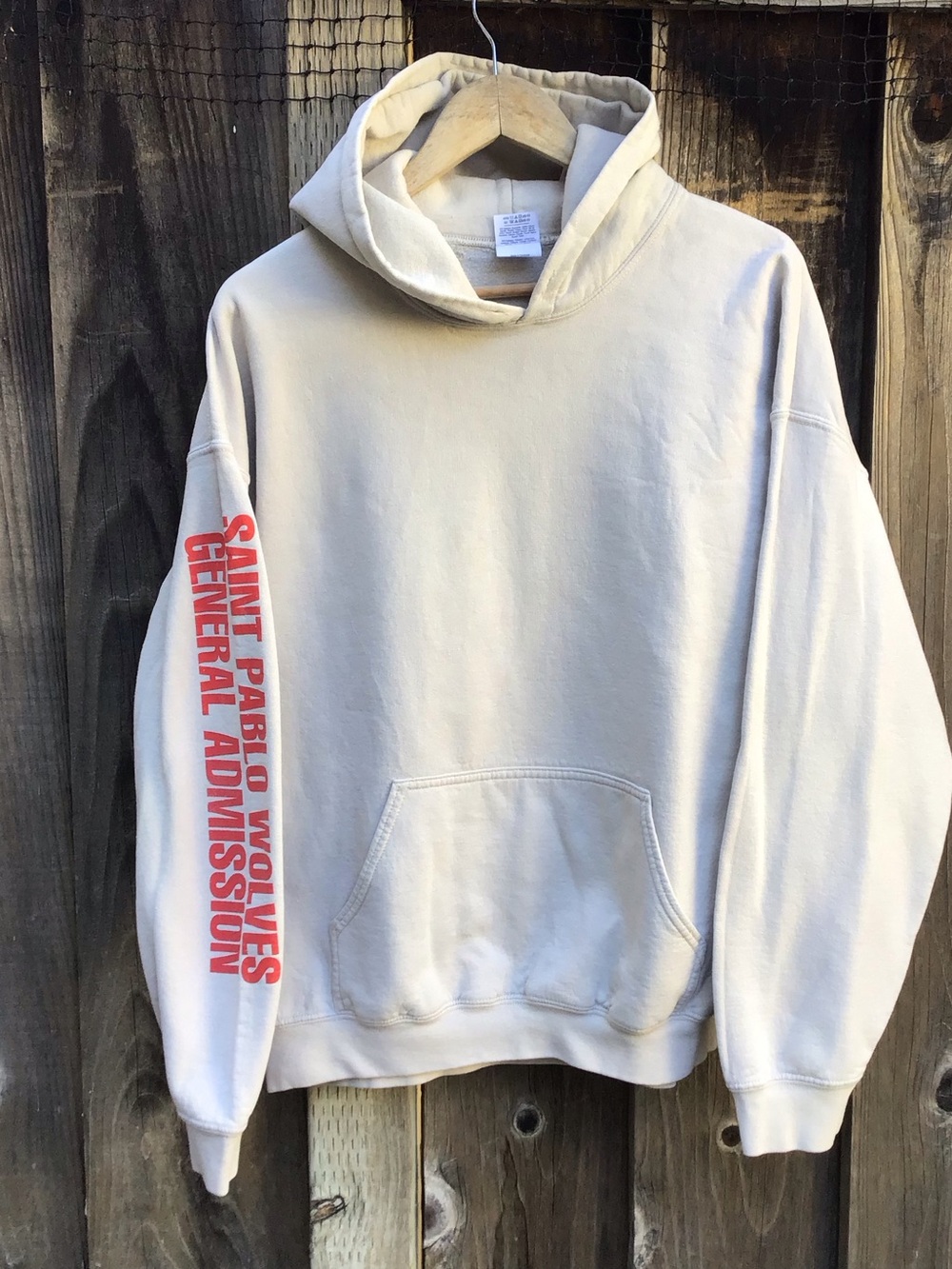 Kanye West Saint Pablo Tour Hoodie Sweater General Admission Print Cream XL